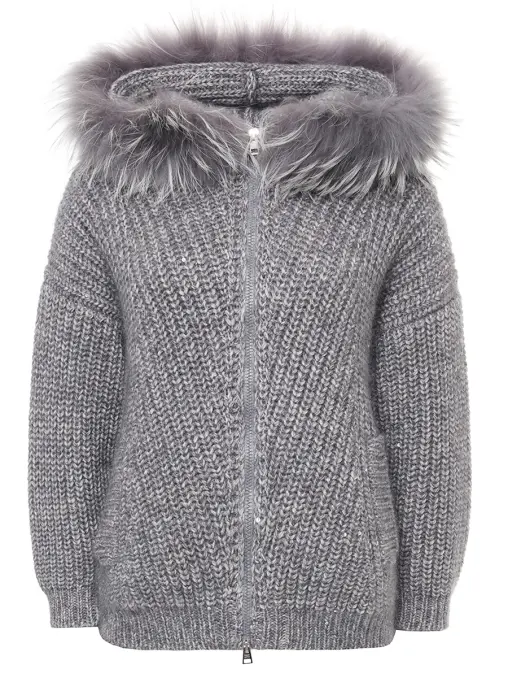 Кардиган вязаный с мехом PANICALE