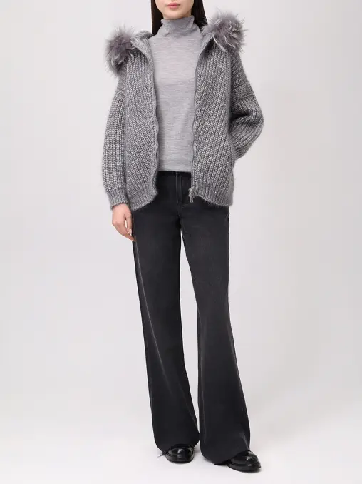 Кардиган вязаный с мехом PANICALE