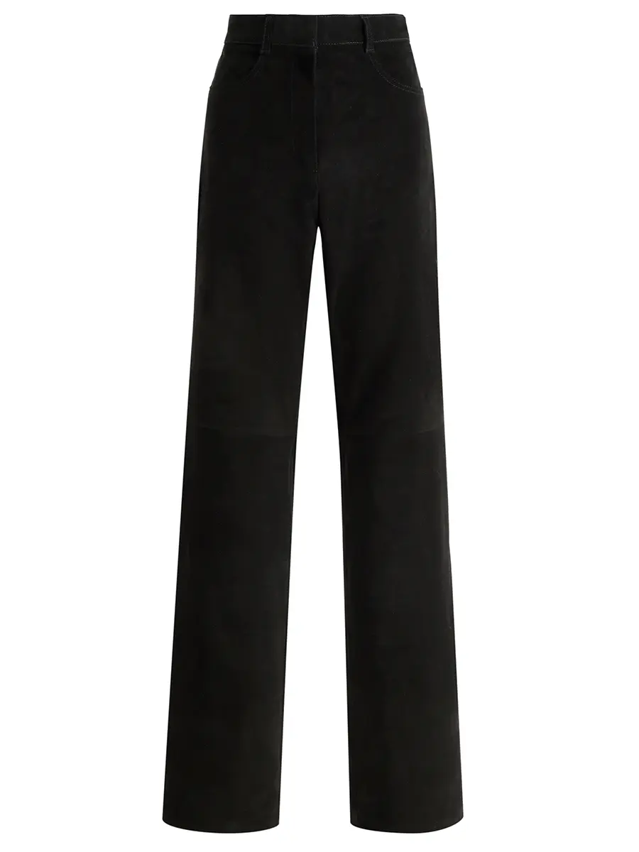 Брюки замшевые