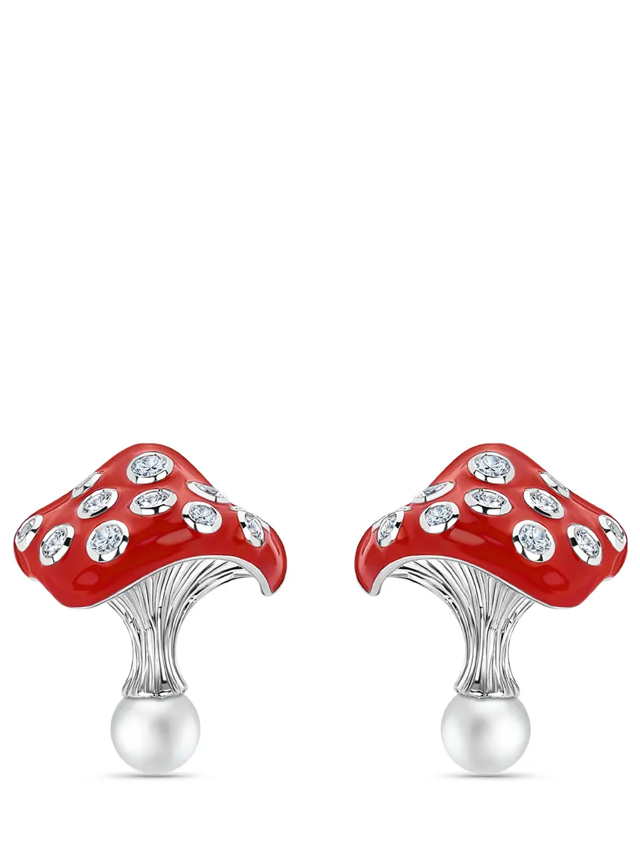 Серьги-пусеты «Волшебные грибы»