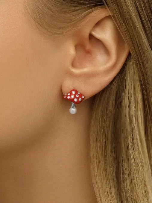 Серьги-пусеты «Волшебные грибы» ROMAN NIKONOV