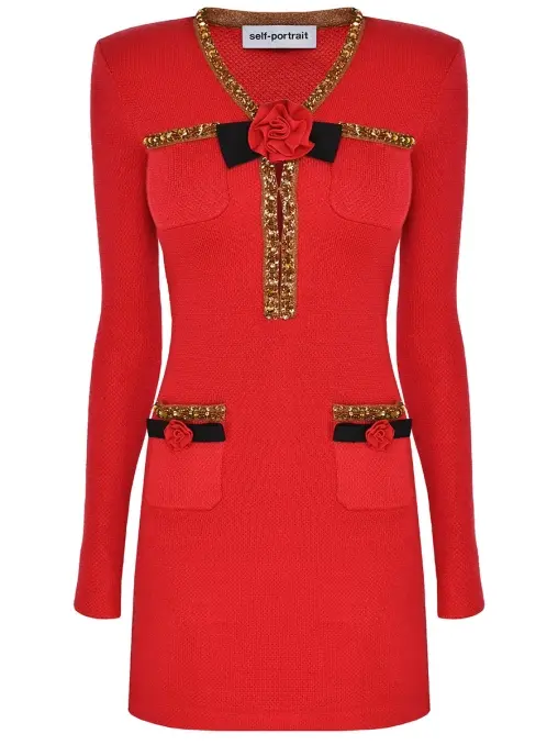 Платье однотонное SELF-PORTRAIT