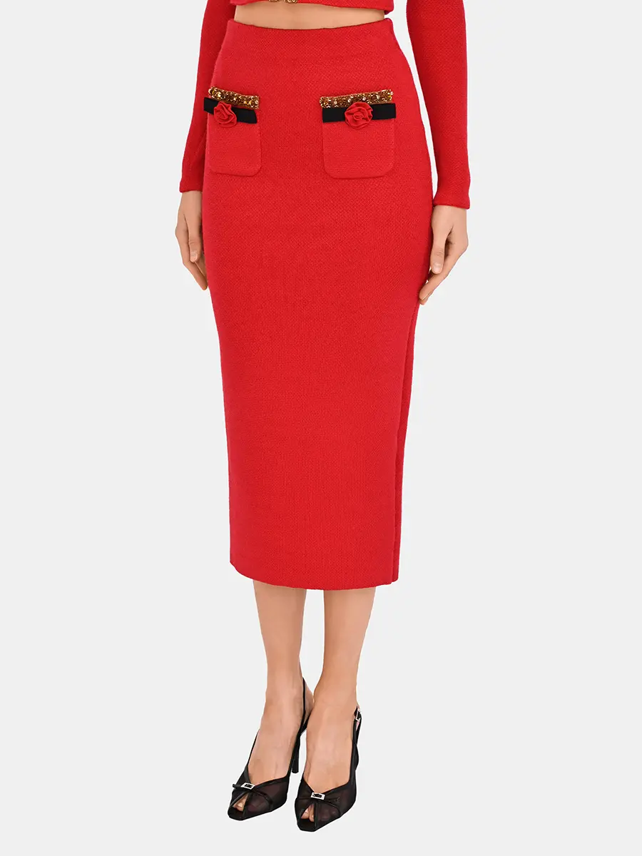 Юбка однотонная