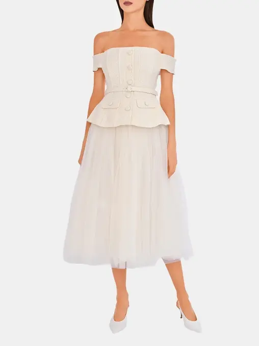 Платье однотонное SELF-PORTRAIT