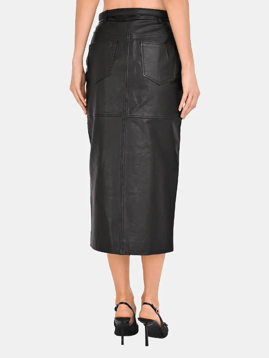 Юбка кожаная