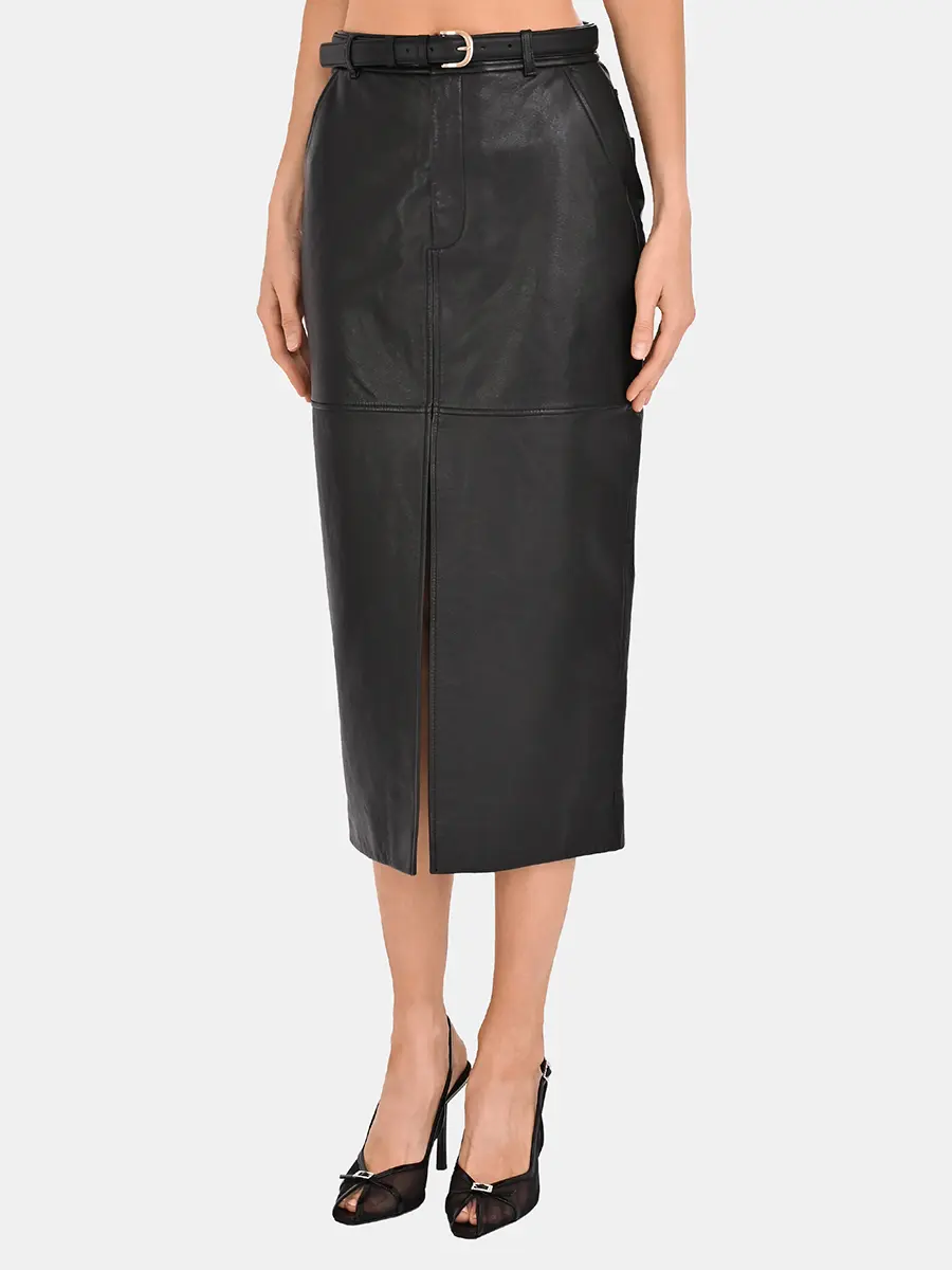 Юбка кожаная