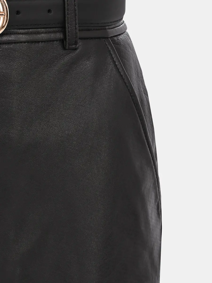 Юбка кожаная