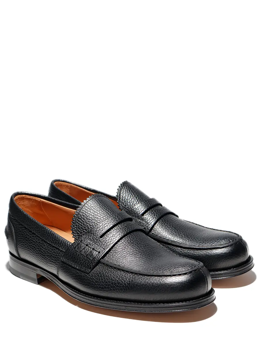 Лоферы кожаные Grain Black