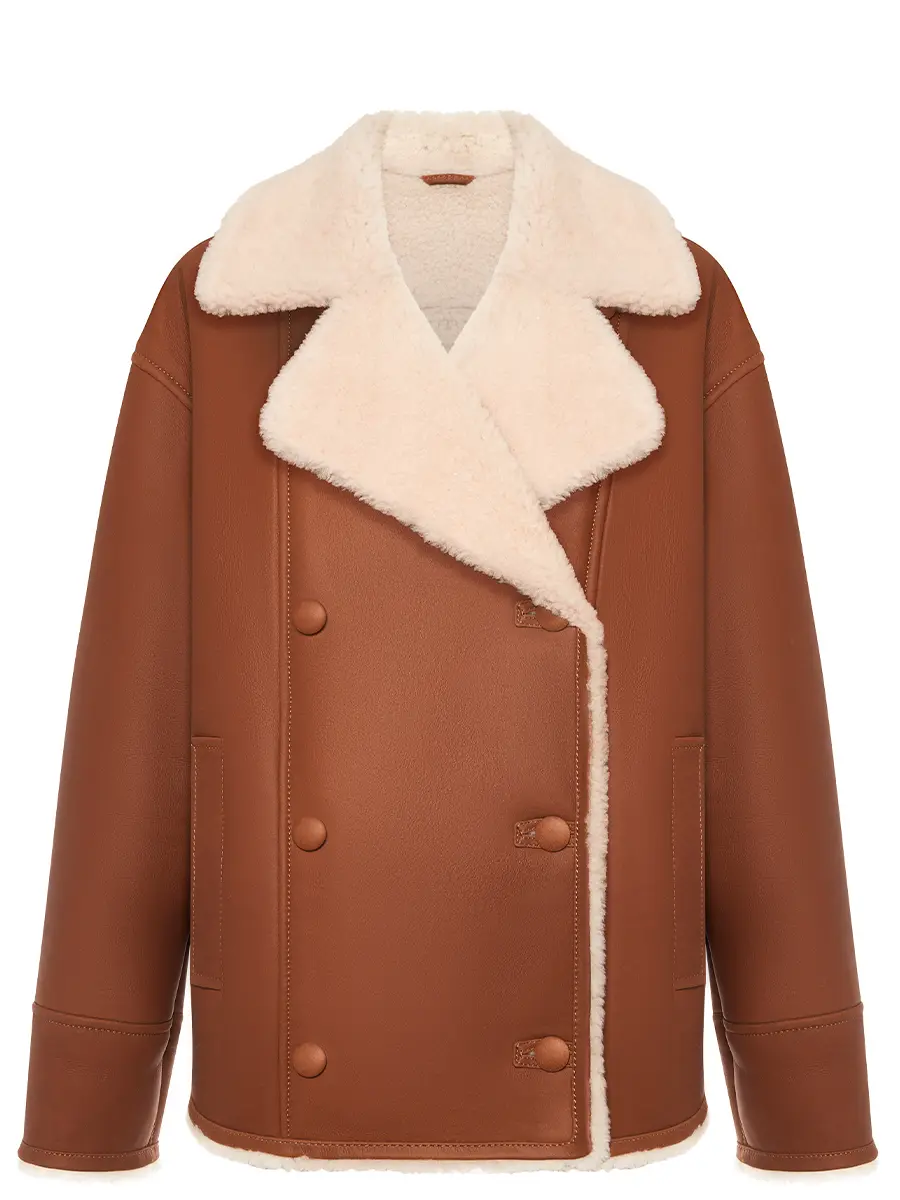 Дубленка двубортная