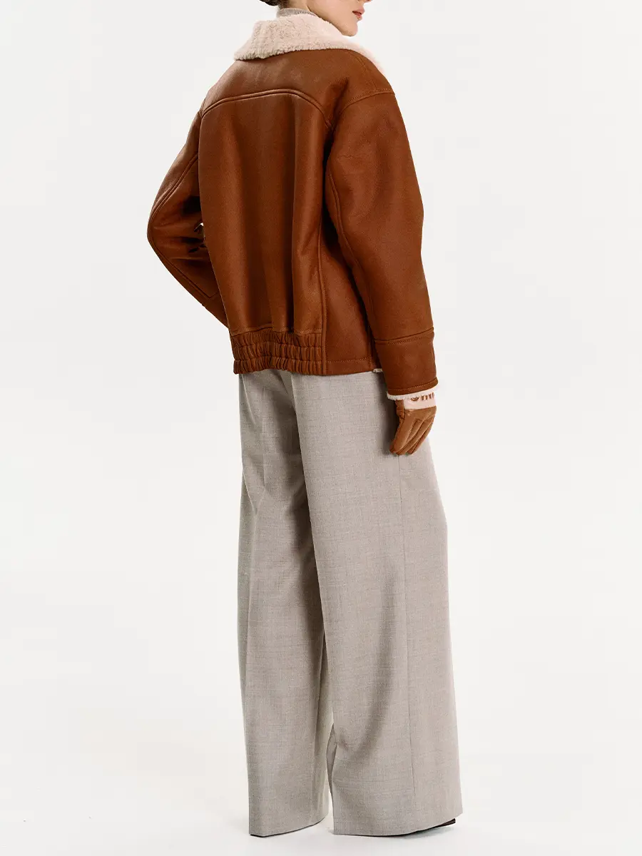 Дубленка двубортная