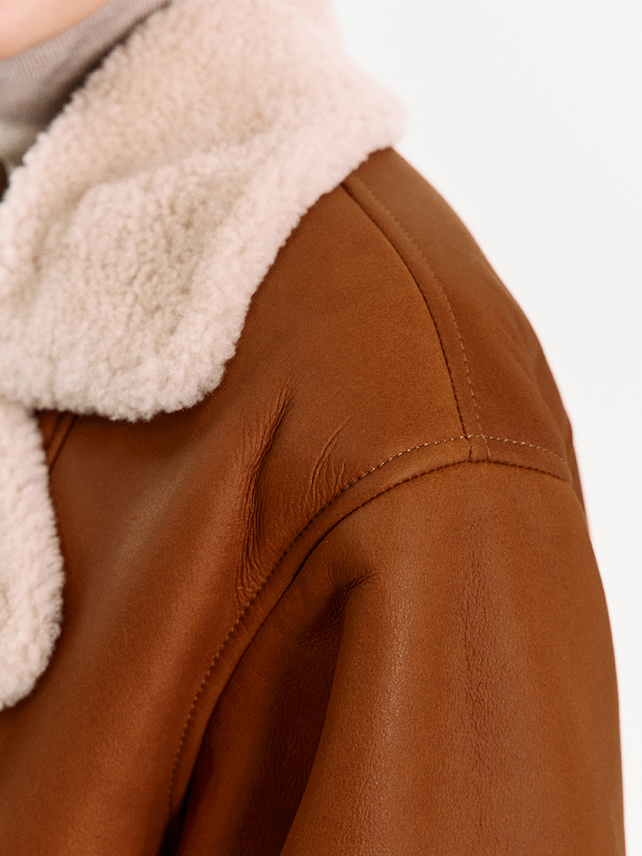 Дубленка двубортная