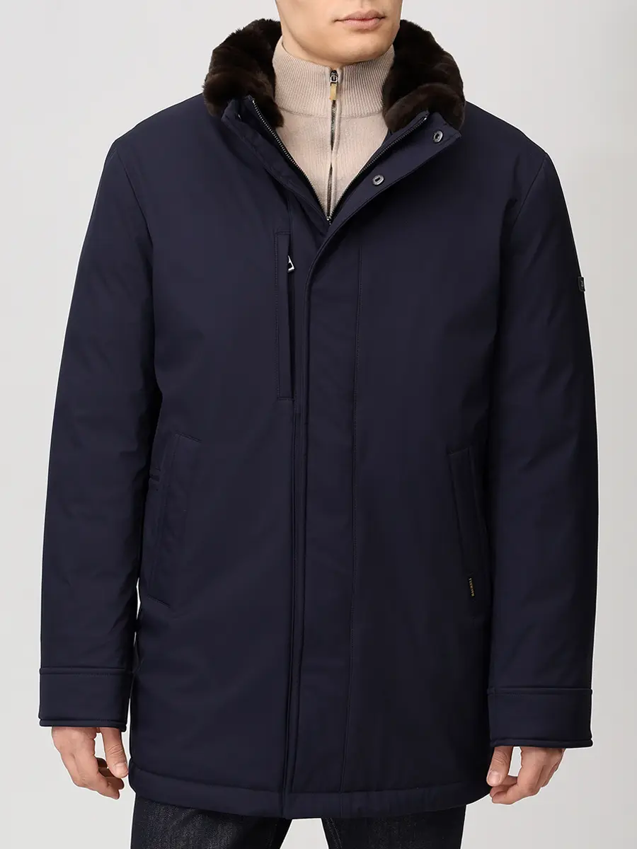 Пуховик однотонный