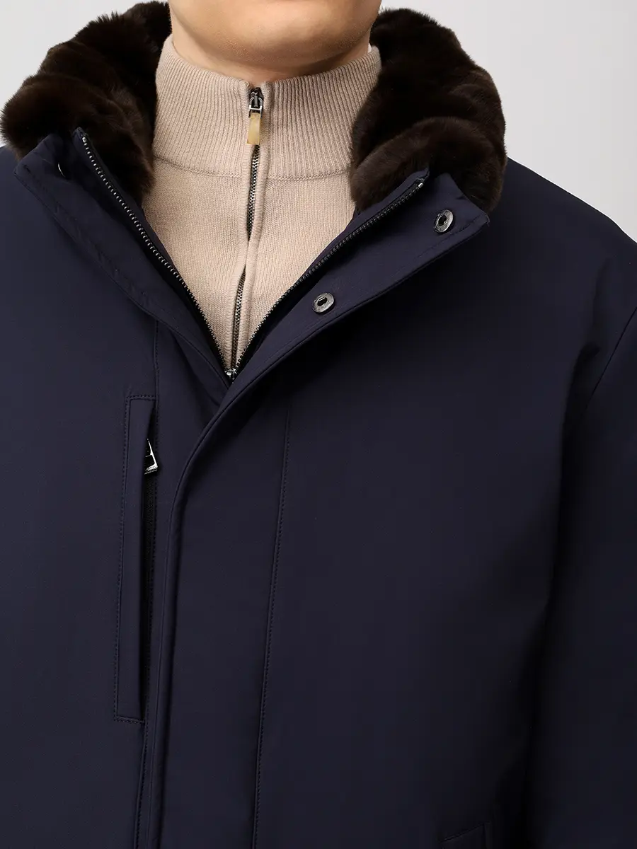 Пуховик однотонный