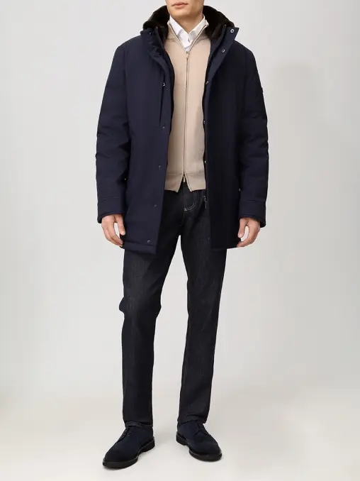 Пуховик однотонный BAURELI R