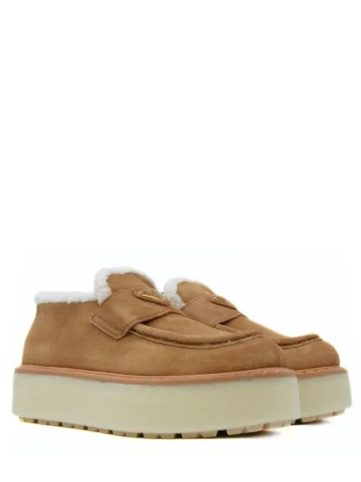 Лоферы замшевые на меху PRADA