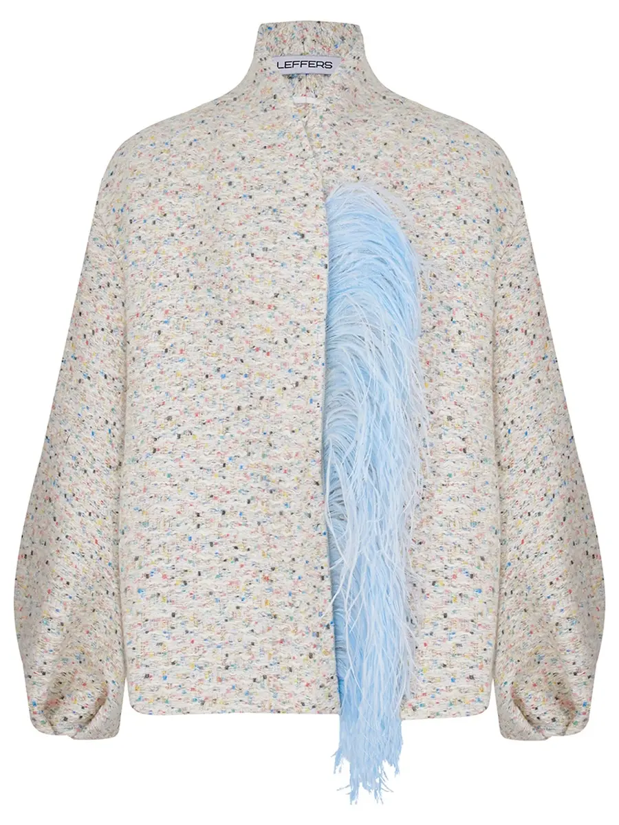 Кардиган с перьями