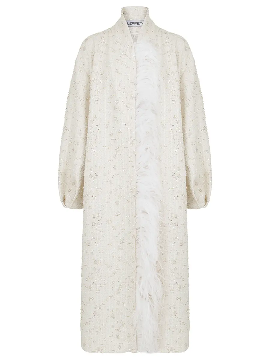 Кардиган с перьями