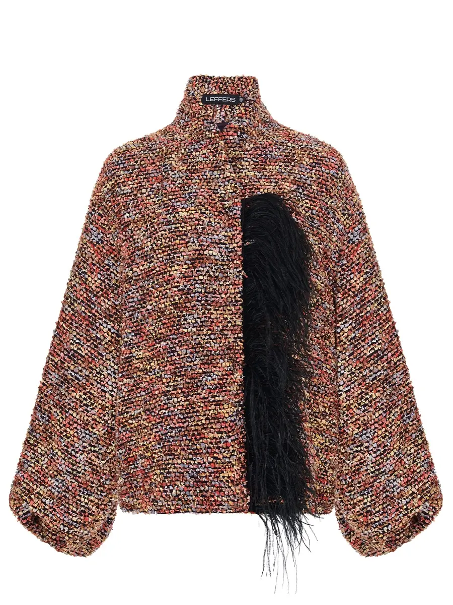 Кардиган с перьями