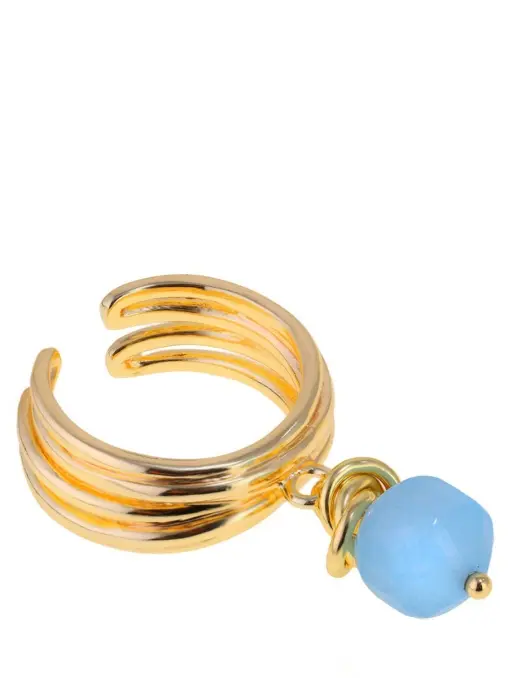 Кольцо с танцующей бусиной из берилла JEWELLERY BAR