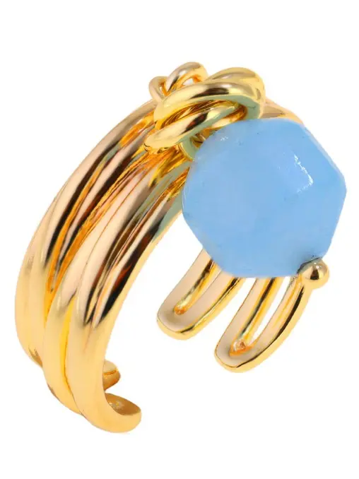 Кольцо с танцующей бусиной из берилла JEWELLERY BAR