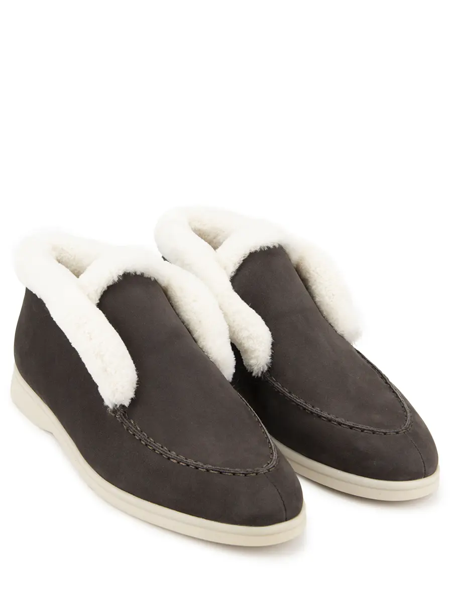 Лоферы замшевые на меху