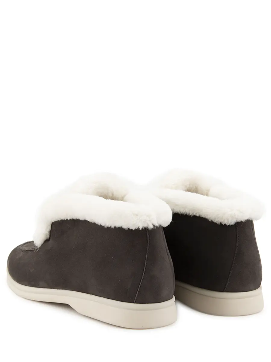 Лоферы замшевые на меху