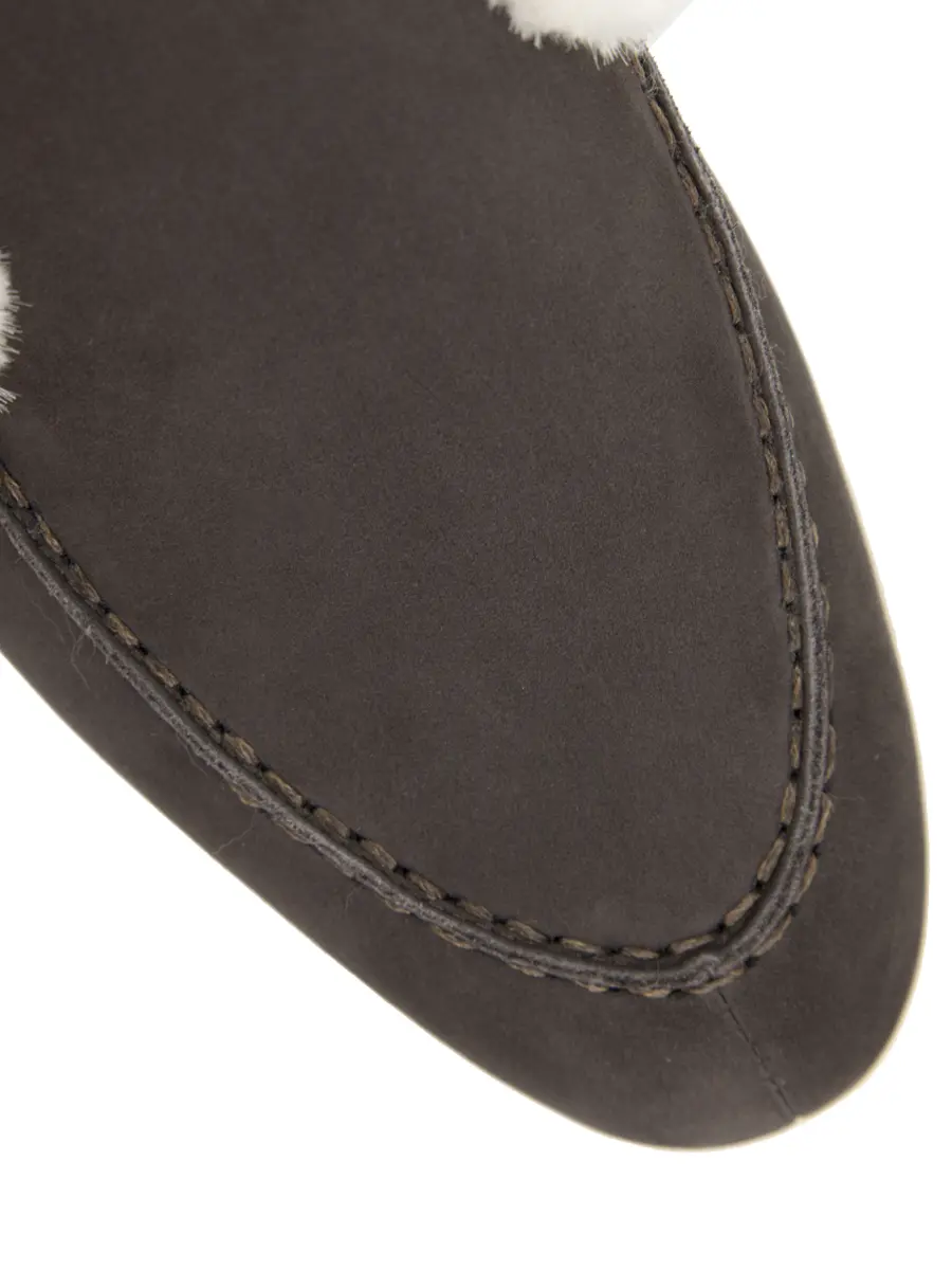 Лоферы замшевые на меху