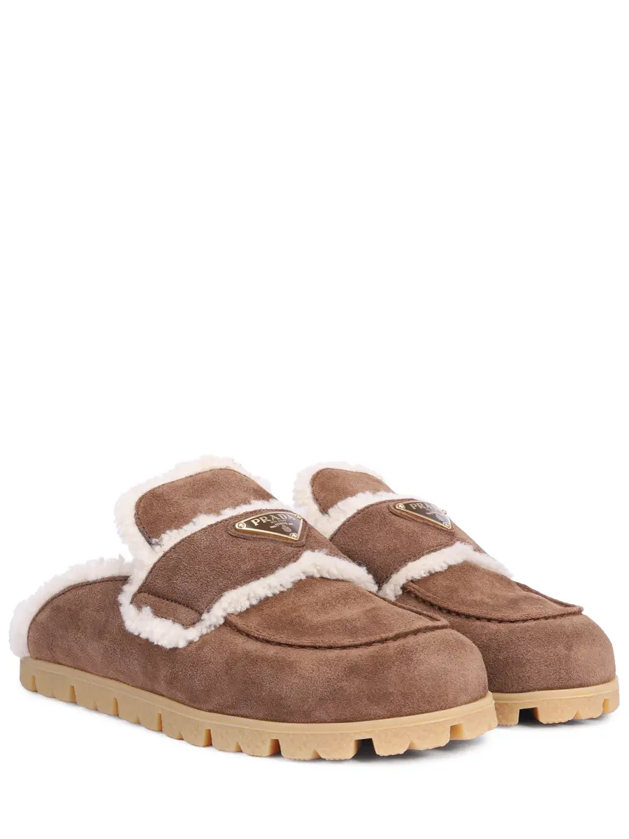 Мюли замшевые на меху