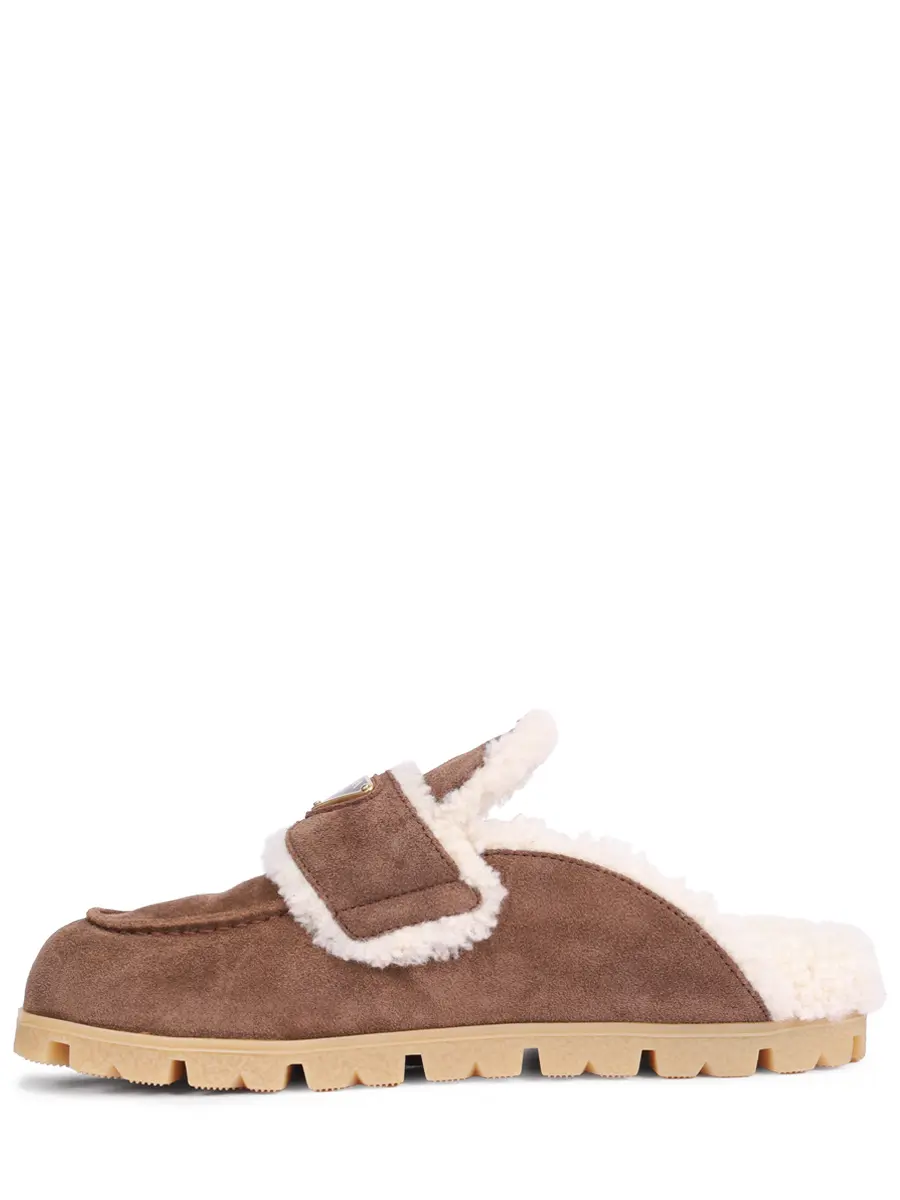 Мюли замшевые на меху