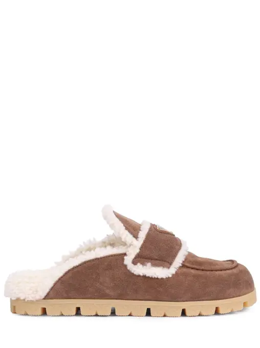 Мюли замшевые на меху PRADA