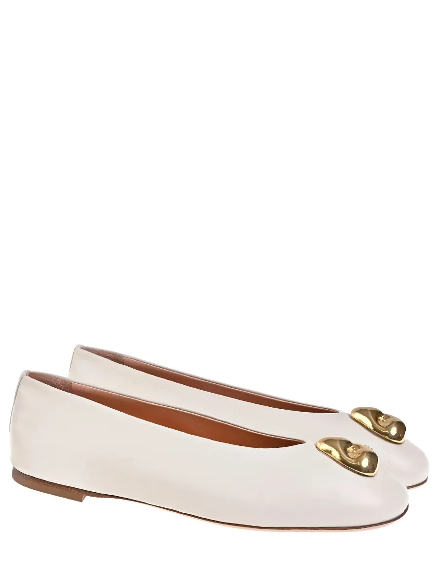 Балетки кожаные