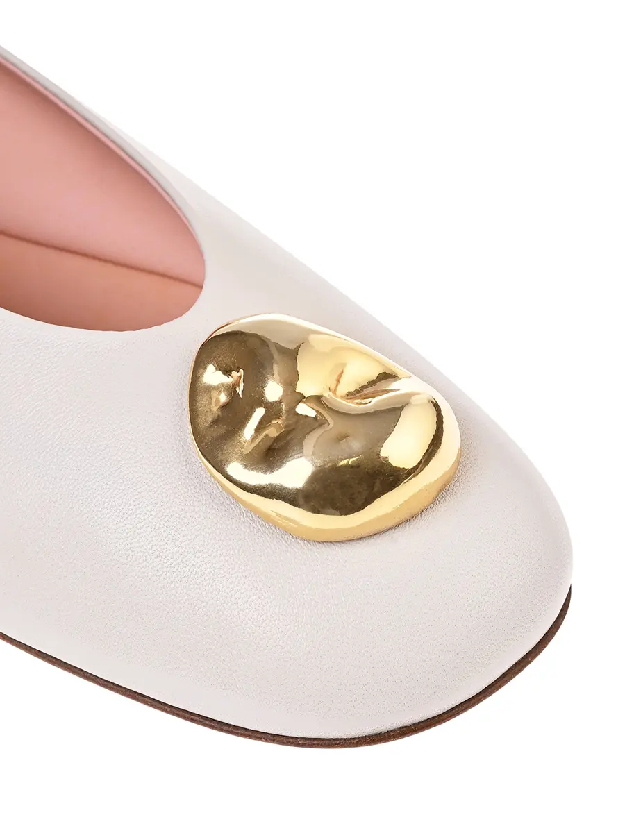 Балетки кожаные