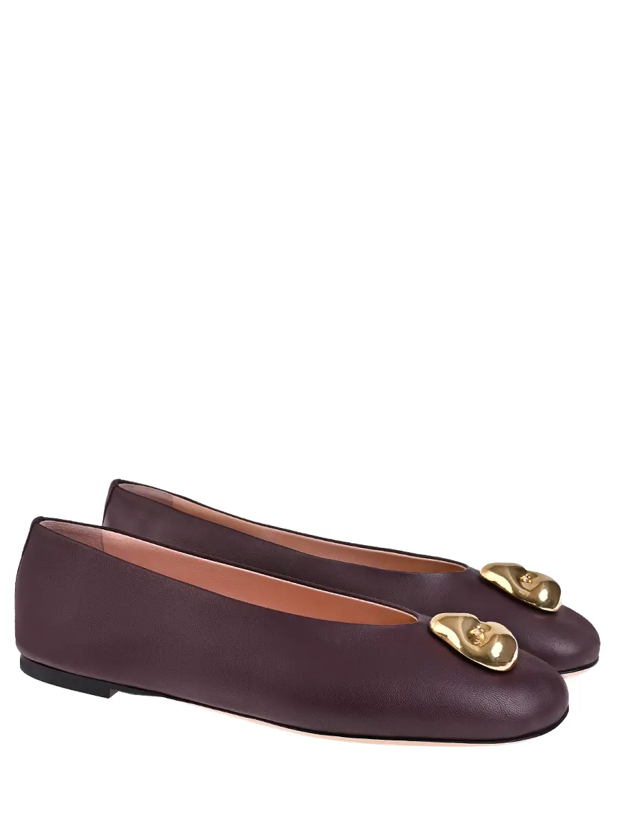 Балетки кожаные