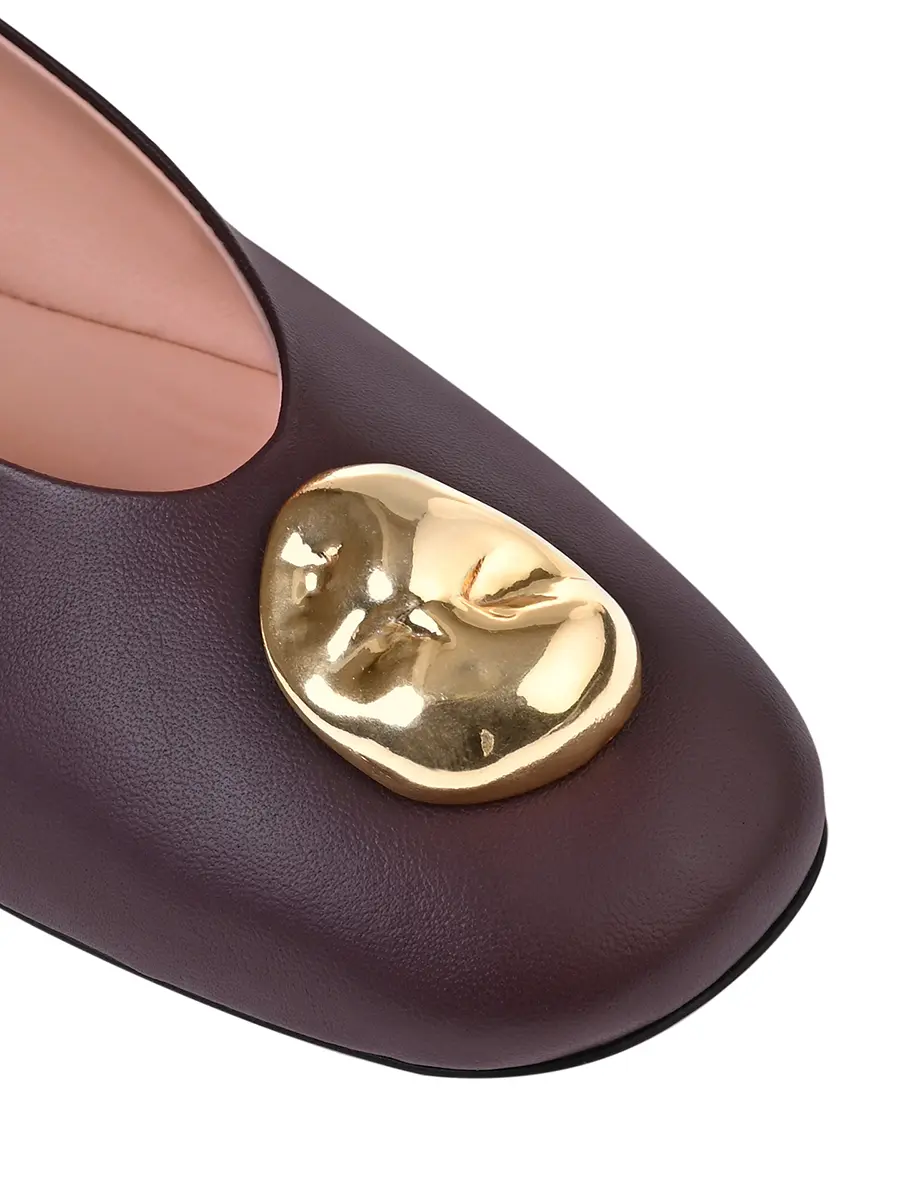 Балетки кожаные