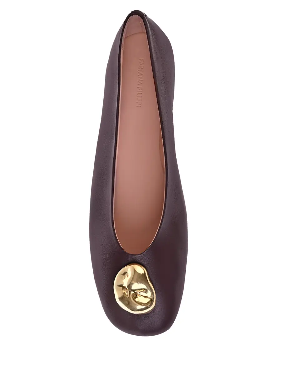 Балетки кожаные