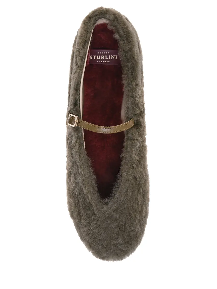 Балетки из меха