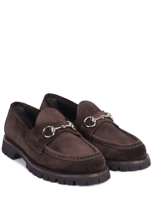 Лоферы замшевые Horsebit 1953 GUCCI