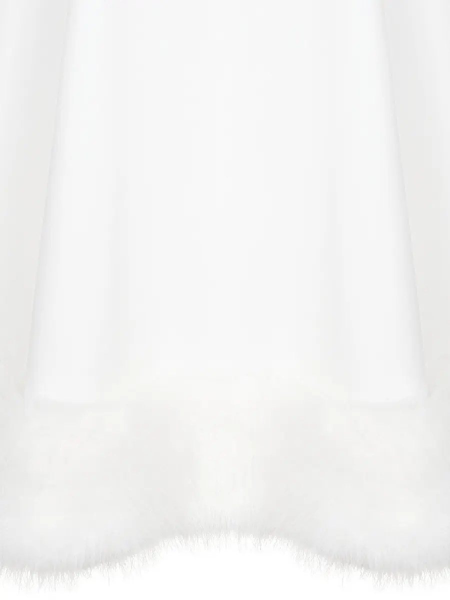 Юбка шелковая с мехом