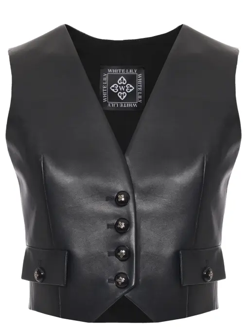 Жилет кожаный Noemie WHITE LILY