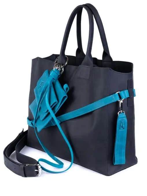 Сумка-тоут L ДАРК-ДЖИНС кожаная ЗНАТЬ