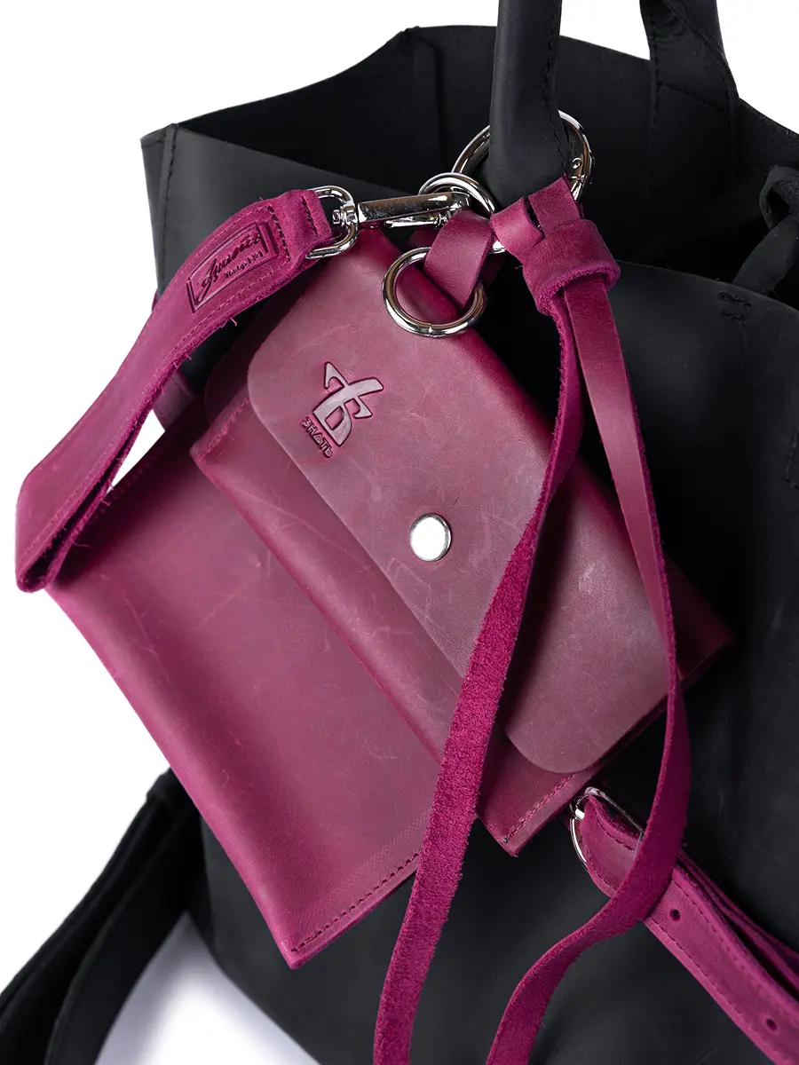 Сумка-тоут L ДАРК-ЕЖЕВИКА кожаная