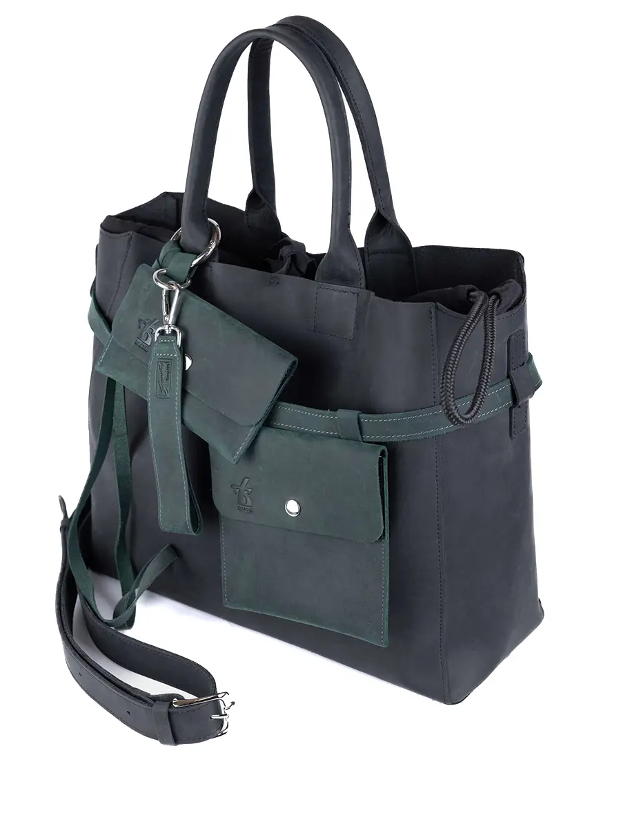 Сумка-тоут L ДАРК-ФОРЕСТ кожаная