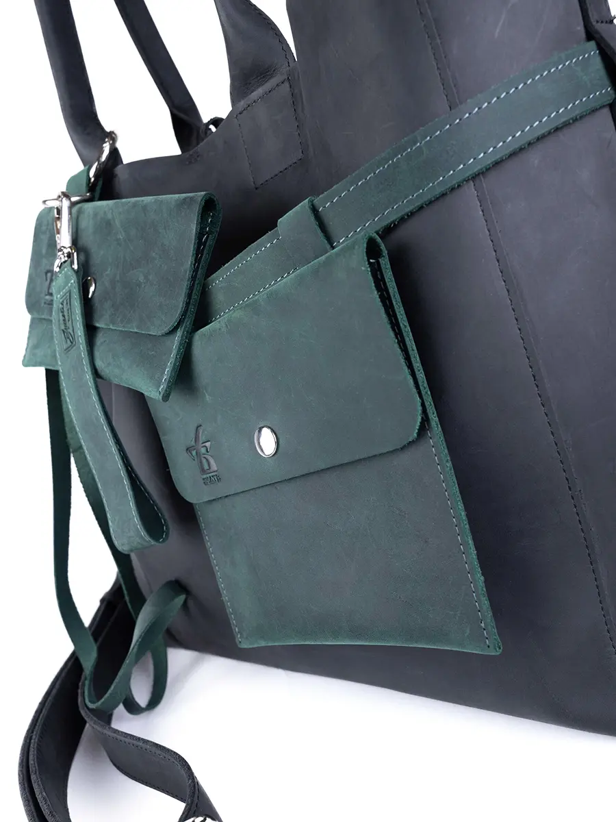 Сумка-тоут L ДАРК-ФОРЕСТ кожаная