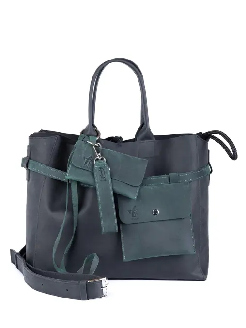 Сумка-тоут L ДАРК-ФОРЕСТ кожаная ЗНАТЬ