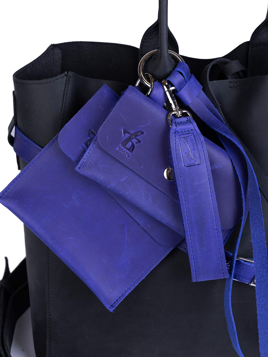 Сумка-тоут L ДАРК-НЕОН кожаная