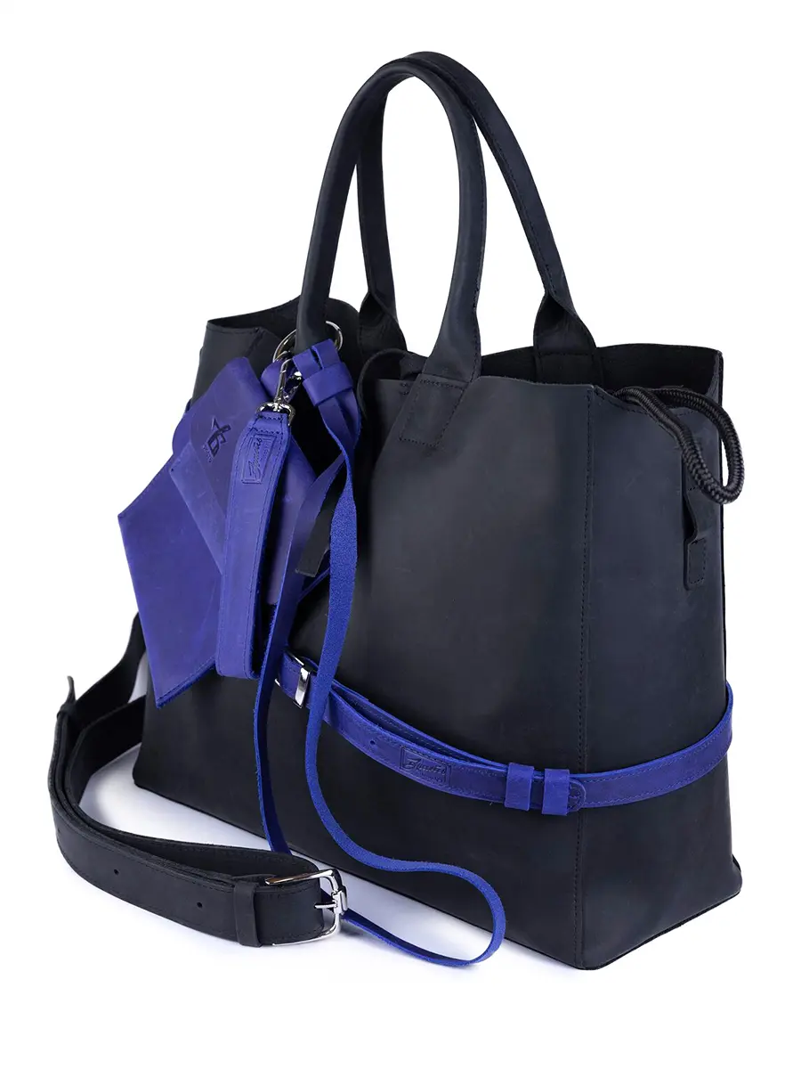 Сумка-тоут L ДАРК-НЕОН кожаная