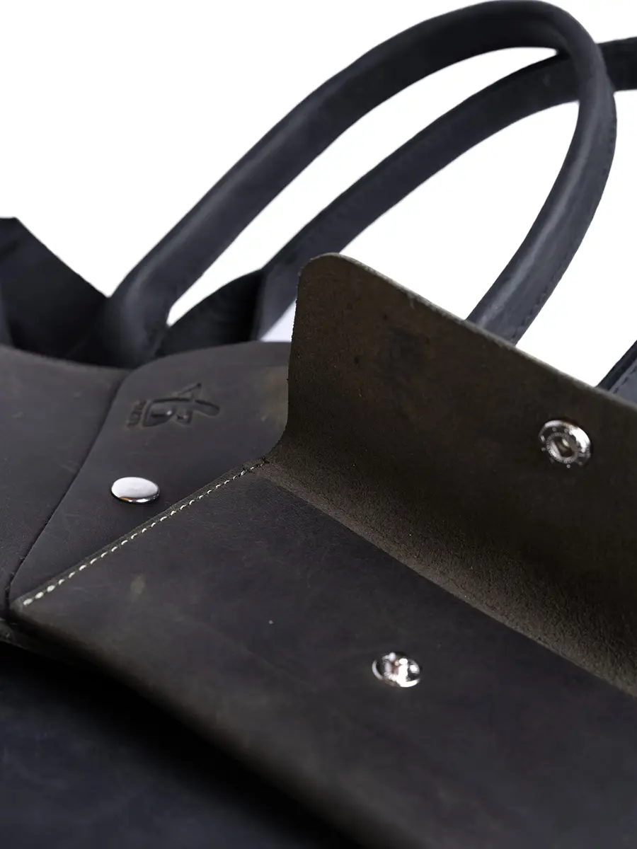 Сумка-тоут L ДАРК-СВОМП кожаная