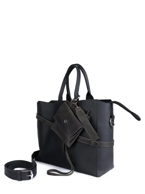 Сумка-тоут L ДАРК-СВОМП кожаная ЗНАТЬ