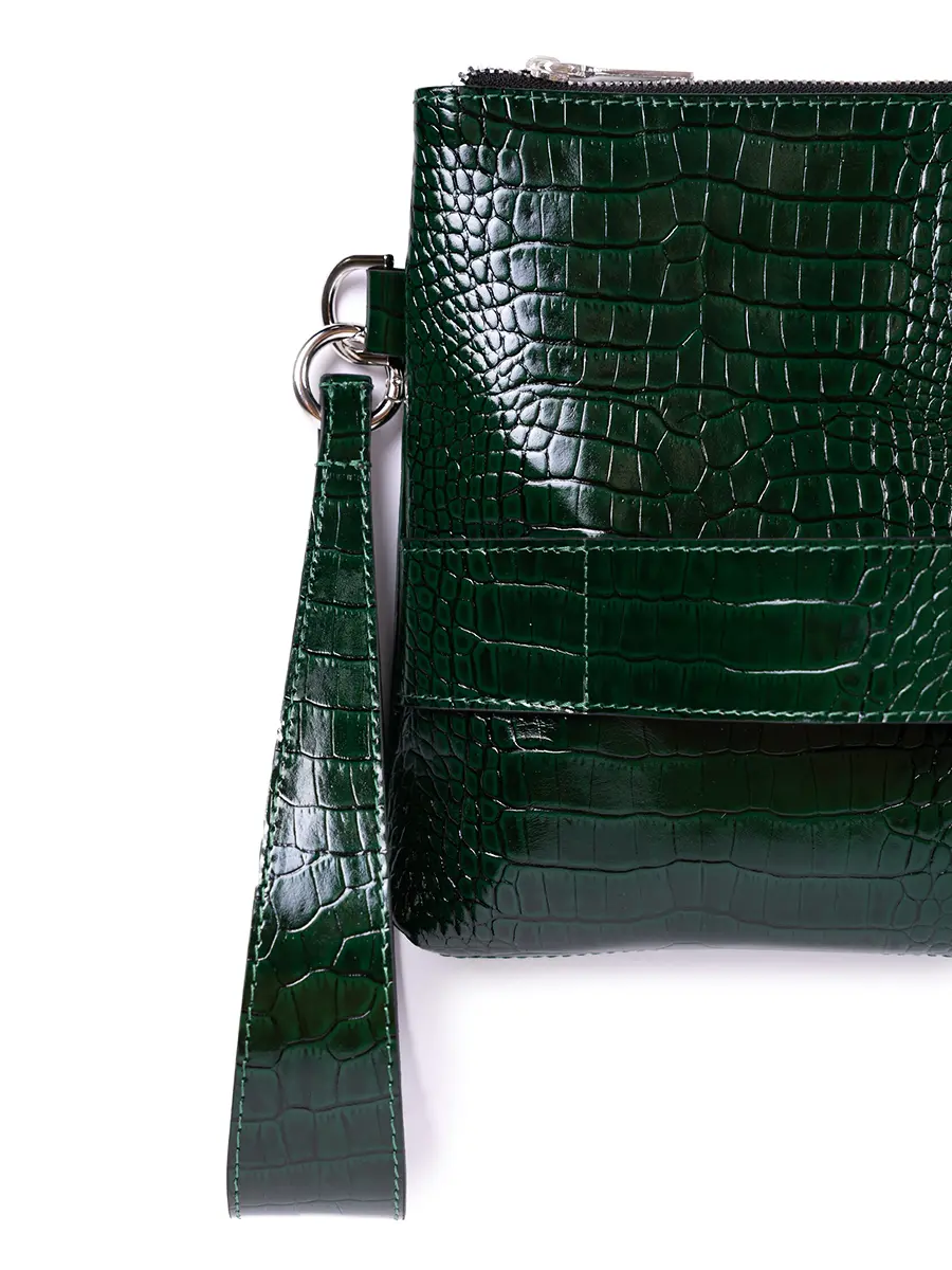 Клатч L ГАВИАЛ кожаный