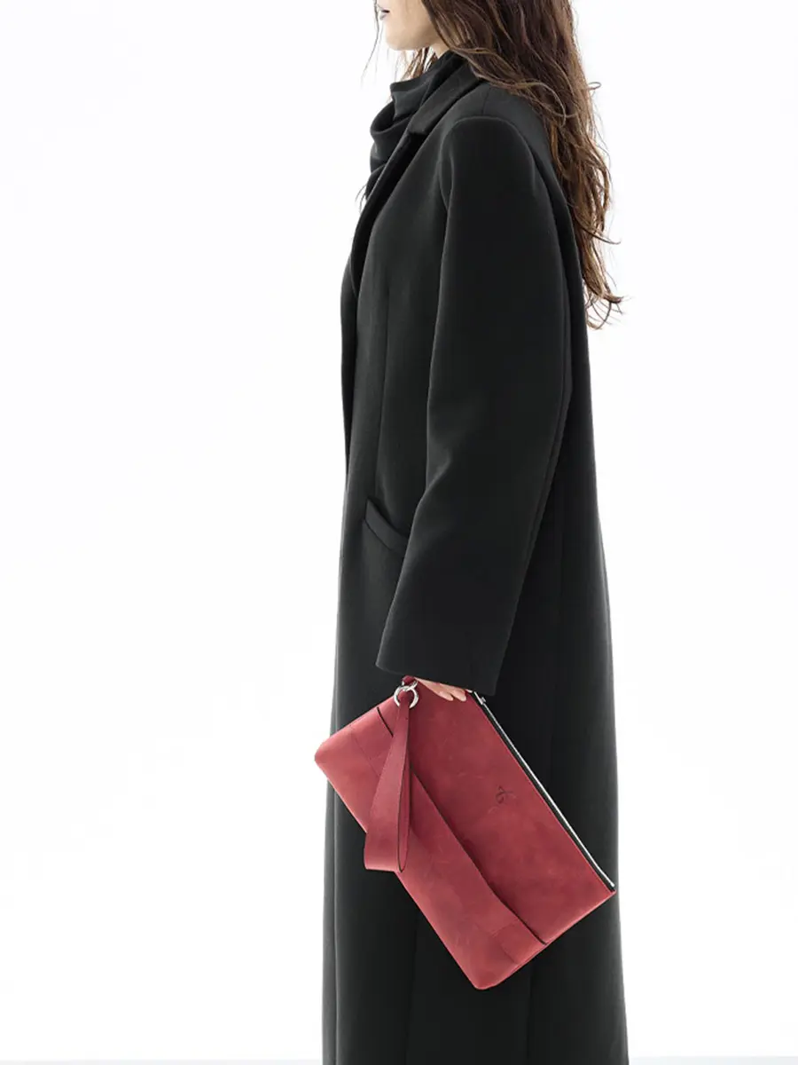 Клатч L МАЛИНА кожаный